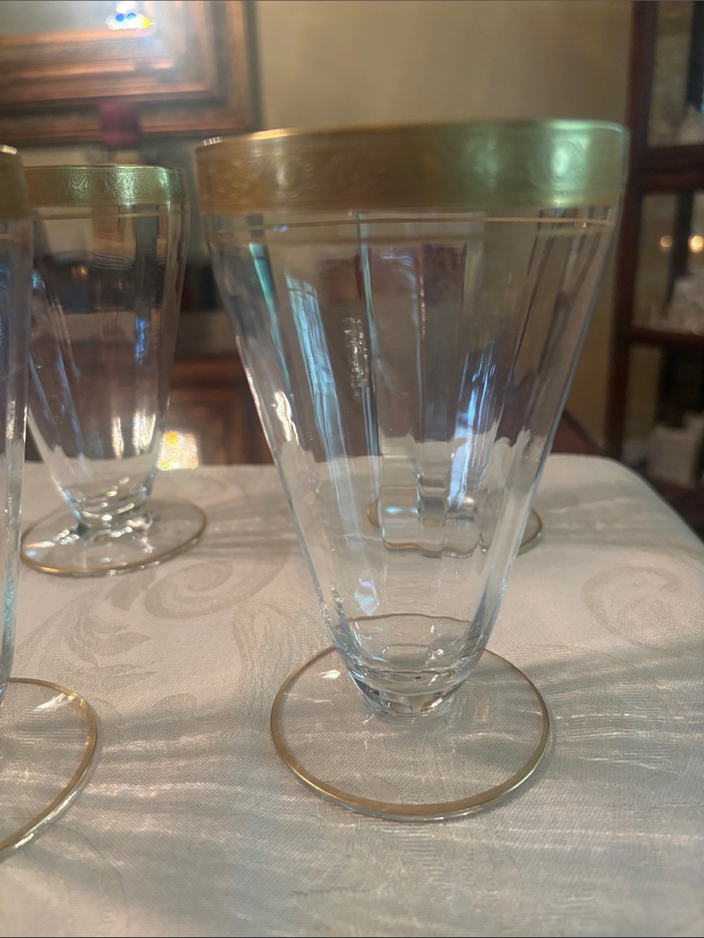 Vintage rambler Rose Gold-Rimmed Tiffin Franciscan glass‎ tumblers 5.5” - Picture 2 of 3